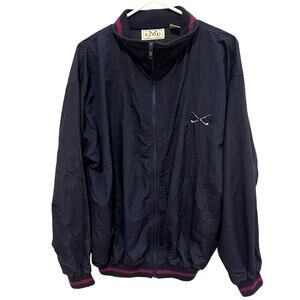 IZOD Vintage Men’s Navy Windbreaker Jacket Small Full Zip Lightweight Sport